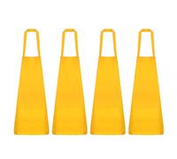 QUARKZMAN 4Pcs Delantales de Cocina de 75x65cm de Poliéster para Artistas con 2 Bolsillos para Mujeres Hombres Chefs Hogar Cocina Restaurante Manualidades Jardín Color Amarillo