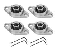 QUARKZMAN 4pcs KFL08 Cojinetes de Brida 8mm, Rodamientos con Soporte de Aleación de Zinc, Cojinete de Bloque de Almohada para Maquinaria de Transporte/Impresión 3D P6(ABEC3)