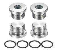 QUARKZMAN 4Pcs M24x2 Tapón Tubería Con Cabeza Hexagonal Interna, Tapón Enchufe Roscado Acero Al Carbón Universal Con Junta Tórica Negra Para Terminar Extremos Tubería O Reemplazar Drenajes