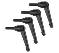 QUARKZMAN 4Pcs M8 X 25mm Manijas Ajustables de Perilla Roscada Macho Botón de Empuje Trinquete de Liberación Rápida Perno Giratorio para Maquinaria de Torno, Negro