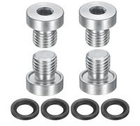 QUARKZMAN 4pcs M8x1 Tapón Tubería Con Cabeza Hexagonal Interna, Tapón Enchufe Roscado Acero Al Carbón Universal Con Junta Tórica Negra Para Terminar Extremos Tubería O Reemplazar Drenajes