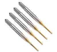 QUARKZMAN 4pcs Macho Roscar Flauta Recta, M1.4 x 0.3 Métrico Recubierto Titanio Herramienta Roscado Tornillos Machos Roscado para Máquina Fresado, Acero Alta Velocidad M35 Con Cobalto
