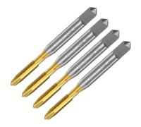 QUARKZMAN 4Pcs Machos de Roscar de Punto en Espiral M4 x 0.7 Rosca Métrica Macho de Roscar de Acero de Alta Velocidad 6542 Recubierto de Titanio Herramienta de Reparación de Roscas