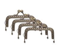 QUARKZMAN 4pcs Marco de Bolso de Metal, 7.5cm/3" Rectangular Retro Cierre de Beso Marco de Cierre Repujado para Bolso de Mano, Monedero, Reemplazos de Hardware de Marco (Bronce)