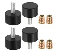 QUARKZMAN 4Pcs Niveladores de Muebles Ajustables con Rosca M10 x 26mm, 38x50mm Patas Ajustables de Muebles para Protección del Suelo en Mesas Sillas Gabinetes y Patas