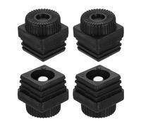 QUARKZMAN 4Pcs Patas Niveladoras de Muebles, M10x30x30mm Plástico Ajustable Patas de Muebles Niveladoras Insertos Roscados Cuadrados Deslizantes para Mesa Silla Muebles, Negro
