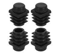 QUARKZMAN 4Pcs Patas Niveladoras de Muebles, M6x15x15mm Plástico Ajustable Patas de Muebles Niveladoras Insertos Roscados Cuadrados Deslizantes para Mesas Sillas Muebles, Negro