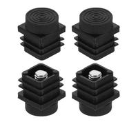 QUARKZMAN 4Pcs Patas Niveladoras de Muebles, M8x20x20mm Plástico Ajustable Piernas de Muebles Nivelación Insertos Roscados Cuadrados Deslizantes Niveladores para Mesa Silla Muebles, Negro
