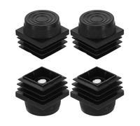 QUARKZMAN 4Pcs Patas Niveladoras de Muebles, M8x30x30mm Plástico Ajustable Insertos Roscados Cuadrados para Muebles Patas Niveladoras de Muebles Deslizantes para Mesa Silla Muebles, Negro
