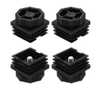 QUARKZMAN 4Pcs Patas Niveladoras de Muebles, M8x38x38mm Plástico Ajustable para Muebles Insertos Roscados Cuadrados Deslizantes Niveladores para Mesas Sillas Muebles, Negro