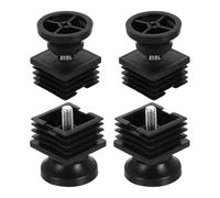 QUARKZMAN 4Pcs Patas Niveladoras de Muebles, M8x40x40mm Plástico Ajustable Patas de Muebles Niveladoras Insertos Roscados Cuadrados Deslizantes para Mesa Silla Muebles, Negro