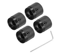 QUARKZMAN 4PCS Perillas de Guitarra de Metal, Perillas de Control de Volumen y Tono 6 x 17 x 17 mm Perillas de Potenciómetro con Llave para Guitarra Eléctrica Bajo, Negro