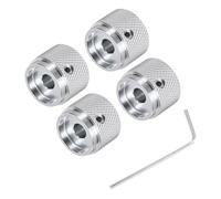 QUARKZMAN 4PCS Perillas de Guitarra de Metal, Perillas de Control de Volumen y Tono 6 x 20 x 15.5 mm Perillas de Potenciómetro con Llave para Guitarra Eléctrica Bajo, Plateadas