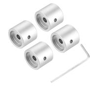 QUARKZMAN 4PCS Perillas de Guitarra de Metal, Perillas de Control de Volumen y Tono 6mm x 25mm con Tornillo de Fijación para Guitarra Eléctrica Bajo, Plata