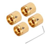 QUARKZMAN 4PCS Perillas de Guitarra de Metal, Perillas de Control de Volumen y Tono en Forma de Cúpula 6 x 17 x 17 mm Perillas de Potenciómetro con Llave para Guitarra Eléctrica Bajo, Dorado