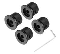 QUARKZMAN 4PCS Perillas de Potenciómetro de Aluminio 6mm x 25mm, Perillas Universales de Sombrero para Control de Volumen y Tono con Tornillo de Fijación para Guitarra Bajo, Negro