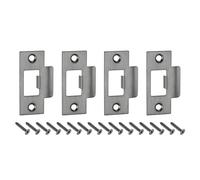 QUARKZMAN 4pcs Placa de Golpe de Puerta, Placa de Cierre de Seguridad con Kit de M4 Tornillos en Forma T de Acero Inoxidable para Refuerzo de Marco de Puerta, 70x40.3mm, Gris