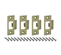 QUARKZMAN 4pcs Placa de Golpe de Puerta, Placa de Cierre de Seguridad con Kit de M4 Tornillos en Forma T de Acero Inoxidable para Refuerzo de Marco de Puerta, 70x40.3mm, Tono Bronce