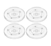 QUARKZMAN 4Pcs Plato Giratorio de Acrílico Lazy Susan, Organizador Giratorio Transparente de 4.5 Pulgadas con Rodamientos de Bolas, Bandeja Giratoria de 360 Grados para Estante de Especias