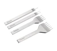 QUARKZMAN 4Pcs Punzón Para Costura De Cuero 5mm 1/2/4/6 Púas De Acero Al Carbono Herramienta Para Hacer Agujeros En Cuero Cincel Para Manualidades DIY Carteras Monederos Blanco