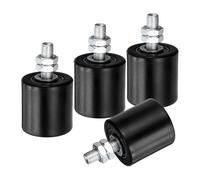 QUARKZMAN 4Pcs Rodillo Guía para Puerta Corredera, 2" Rodillos de Nylon Conjunto de Soporte para Puerta, Rodillo Guía Universal con Rodamiento Bolas Sellado para Puerta Corrediza, Negro