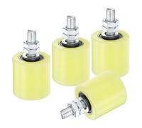 QUARKZMAN 4Pcs Rodillo Guía para Puerta Corredera, 2" Rodillos de Nylon Conjunto de Soporte para Puerta, Rodillo Guía Universal con Rodamiento Bolas Sellado para Puerta Corrediza, Amarillo
