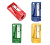 QUARKZMAN 4pcs Sacapuntas de Carpintero Kit, Amarillo/Rojo/Azul/Verde, Sacapunta Manual Portátil Afilalápices Cortador de Lápices de Solo Agujero para Escuela Oficina Carpintería