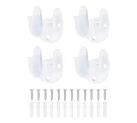 QUARKZMAN 4Pcs Soportes De Extremo De Barra Para Armario, 0.75" Soporte De Barra De Brida De Acero Inoxidable Con Tornillos Para Armario De Baño O Cortina, Blanco