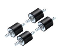 QUARKZMAN 4Pcs Soportes de Goma Antivibración 25 * 25mm con Pernos Macho M6*18mm, Silentblock Amortiguador de Vibraciones Montajes Roscados Cilíndricos con 8 Tuercas de Bloqueo