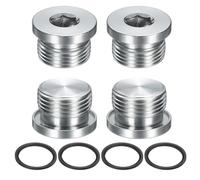 QUARKZMAN 4pcs Tapón Tubería Con Cabeza Hexagonal Interna M27x1.5, Tapón Rosca Universal Acero Al Carbón Con O-Ring Negro Para Terminar Extremos Tubería O Reemplazar Drenajes