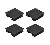 QUARKZMAN 4Pcs Tapones de Plástico Cuadrados, 75 x 75mm Tapas Laminares de Extremo de Tubo de PE para Patas de Silla de Muebles, Tuberías, se Aplica a Tubo de Forma Cuadro de 60-72mm, Negro