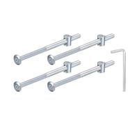 QUARKZMAN 4Pcs Tornillos de Cabeza Hexagonal con Tuercas de Barril, M6 x 110mm Tornillos de Muebles con Llave para Sillas, Plateado