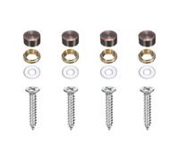 QUARKZMAN 4Pcs Tornillos Decorativos De Latón Con Tapas 10mm Tapas Para Tornillos Autorroscantes Con Tapas Decorativas Para Fijación De Muebles Espejos Y Gabinetes Bronce Rojo