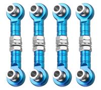 QUARKZMAN 4Pcs Varilla de Barra de Dirección Servo de Dirección Rc de Aleación de Aluminio Para Coche Rc En Carretera Hsp 1/10 94123 (Azul)