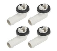 QUARKZMAN 4Pzs Codo Conector para Manguera de desagüe de Aire Acondicionado con Anillos de Goma para Unidades Mini-Split y Aires acondicionados de Ventana 15mm, Blanco