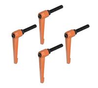 QUARKZMAN 4uds Ajustable Sujeción Palanca Manijas M10 x 40mm Macho Rosca Perno Perillas Giratorio Tornillo Bloqueo Rápida Liberación Trinquete Pulsador Botón Mango, Naranja