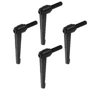 QUARKZMAN 4uds Ajustable Sujeción Palanca Manijas M12 x 60mm Macho Rosca Perno Perillas Giratorio Tornillo Bloqueo Rápida Liberación Trinquete Pulsador Botón Mango, Negro