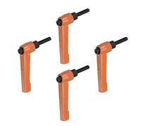 QUARKZMAN 4uds Ajustable Sujeción Palanca Manijas M5 x 25mm Macho Rosca Perno Perillas Giratorio Tornillo Bloqueo Rápida Liberación Trinquete Pulsador Botón Manija, Naranja