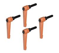 QUARKZMAN 4uds Ajustable Sujeción Palanca Manijas M8 x 25mm Macho Rosca Perno Perillas Giratorio Tornillo Bloqueo Rápida Liberación Trinquete Pulsador Botón Manija, Naranja