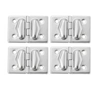 QUARKZMAN 4uds Herramientas Caja Maleta Caja Metal Bisagras Soporte, 44x30mm Inoxidable Acero Livianas Bisagras para Casa Puerta o Ventana, Gabinete, Herramientas Caja, Plata