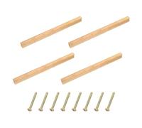 QUARKZMAN 4uds Madera Cajón Tiradores Manijas con Tornillos Juego 224mm/8,82" Agujero Espaciado Sin Terminar Haya Madera Gabinetes Cajón Perillas Tirador para Cocina