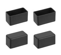 QUARKZMAN 4uds Rectángulo Silla Pata Piso Protectores 1" x 2" PVC Mesa Silla Pata Cubierta para Proteger Madera Azulejo Piso Almohadillas Antideslizantes Reducir Ruido Negro