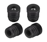 QUARKZMAN 4uds Redondo Negro Tubo Insertos con Rosca M6, para 19mm/0,75" OD Redondo Tubo, Plástico Ajustable Enchufe Rueda Insertar Silla Extremo Tapas Muebles Pata Enchufe