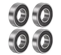 QUARKZMAN 4Uds Rodamientos de Bolas de Ranura Profunda 6002-2Rs, Acero Cromado Z2 con Doble Sellado de Goma, 15mm x 32mm x 9mm
