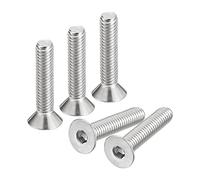 QUARKZMAN 5/16-18x1-1/2" Plana Avellanada Hueca Cabeza Tornillos, 10uds 304 Inoxidable Acero Hexagonal Zócalo Plana Cabeza Tornillos, Completa Rosca, Avellanados Pernos