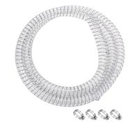 QUARKZMAN 5/8" ID x 4.9 Pies Acero Alambre Reforzado PVC Tubo Químico Resistente Flexible Vinilo Manguera Tubería Alta Presión Gruesa Manguera Succión Tubo Claro