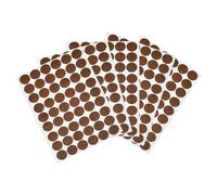 QUARKZMAN 5 Hojas/270Pcs Pegatinas Cubreagujeros de Tornillo, 21mm de Diámetro, PVC Autoadhesivas, Tapas a Prueba de Polvo para Muebles de Madera, Armarios, Estantes, Marrón