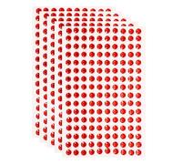 QUARKZMAN 5 Hojas 800pcs Diamantes de Imitación Autoadhesivos, 5mm Acrílico Estrás Pegatina Brillante Gema Cristal Piedras para Cara Uñas Manualidades Ropa DIY Recorte Album, Rojo