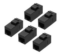 QUARKZMAN 5 Pack Acoplador Ethernet Cat 6, Acopladores RJ45 Cat6 De Tipo Jack Hembra A Hembra, Negro, 15x32x22mm