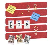 QUARKZMAN 5 Pack Tira de Tablero de Corcho con Fieltro, 33cm x 5cm Tiras de Tablero de Corcho Autoadhesivas con 35 Chinchetas para Pegar Notas Fotos, Rojo